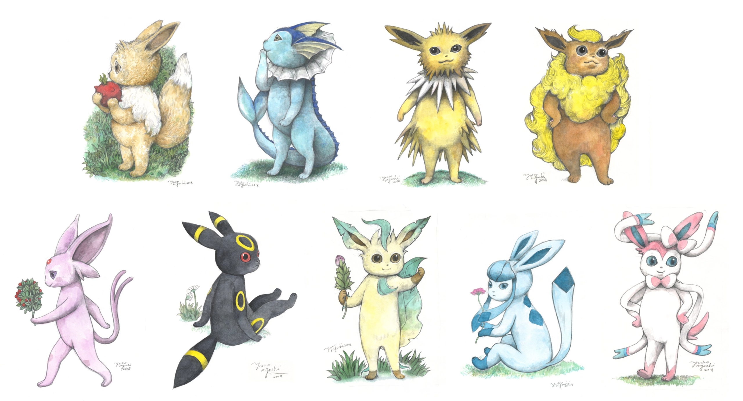 Eevee evolution for every type (some are concept art)  Eevee evolutions, Pokemon  eevee evolutions, Pokemon eevee